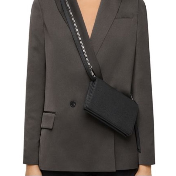 All Saints Handbags - All Saints Chain Wallet Crossbody Black Silver